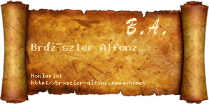 Brüszler Alfonz névjegykártya